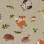 Preview: Dekodruck Amar Waldtiere auf Beige meliert by Swafing